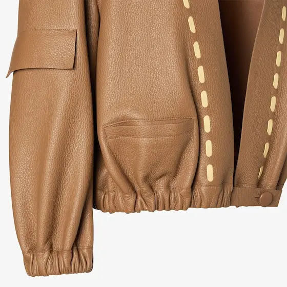 Fendi Leather Jacket with Selleria Stitching | Thumbnail 3 Fendi Leather Jacket with Selleria Stitching | Thumbnail 3