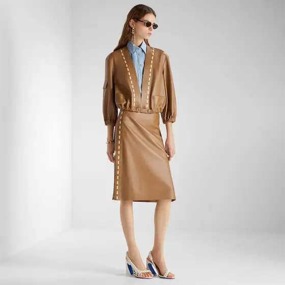 Fendi Leather Jacket with Selleria Stitching | Thumbnail 5 Fendi Leather Jacket with Selleria Stitching | Thumbnail 5