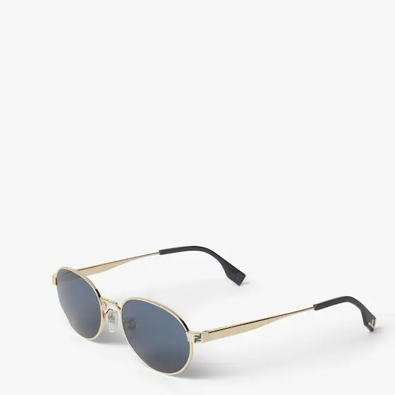 Fendi Metal oval sunglasses with a golden finish | Thumbnail 2