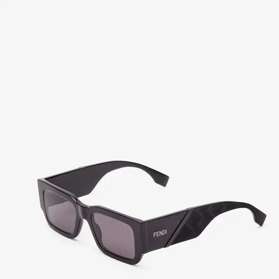 Fendi Rectangular Diagonal glasses in black acetate | Thumbnail 2 Fendi Rectangular Diagonal glasses in black acetate | Thumbnail 2