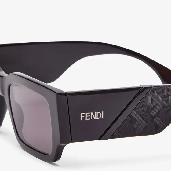 Fendi Rectangular Diagonal glasses in black acetate | Thumbnail 3 Fendi Rectangular Diagonal glasses in black acetate | Thumbnail 3