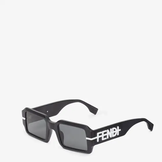 Fendi Rectangular sunglasses in black acetate | Thumbnail 2 Fendi Rectangular sunglasses in black acetate | Thumbnail 2