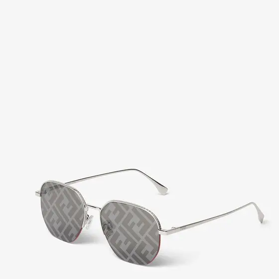 Fendi Round frames in palladium-finish metal | Thumbnail 2 Fendi Round frames in palladium-finish metal | Thumbnail 2