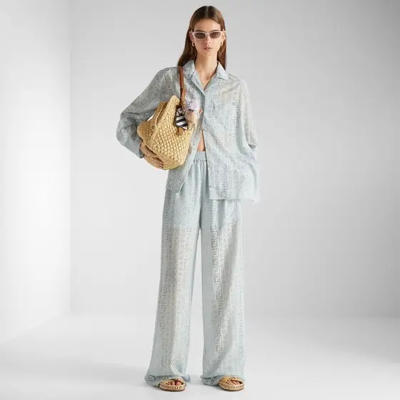 Fendi Burnout Silk-Blend Pants | Thumbnail 4 Fendi Burnout Silk-Blend Pants | Thumbnail 4