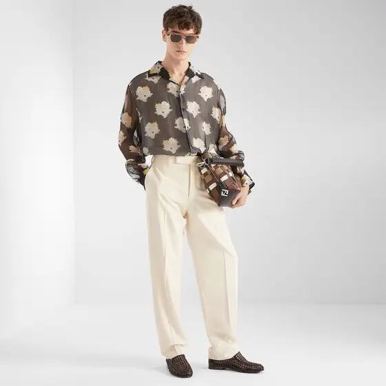 Fendi Oversized shirt with bowling collar and long sleeves | Thumbnail 4 Fendi Oversized shirt with bowling collar and long sleeves | Thumbnail 4