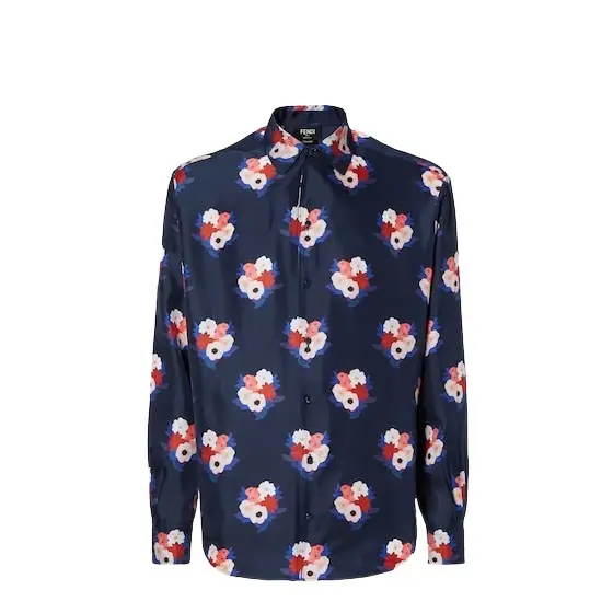 Oversized shirt with bowling collar and long sleeves Oversized shirt with bowling collar and long sleeves