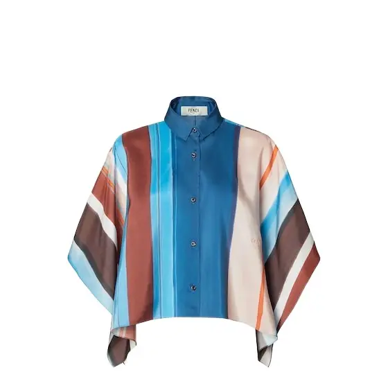 Fendi Cropped shirt with full, short sleeves and side slits | Image 1 Fendi Cropped shirt with full, short sleeves and side slits | Image 1