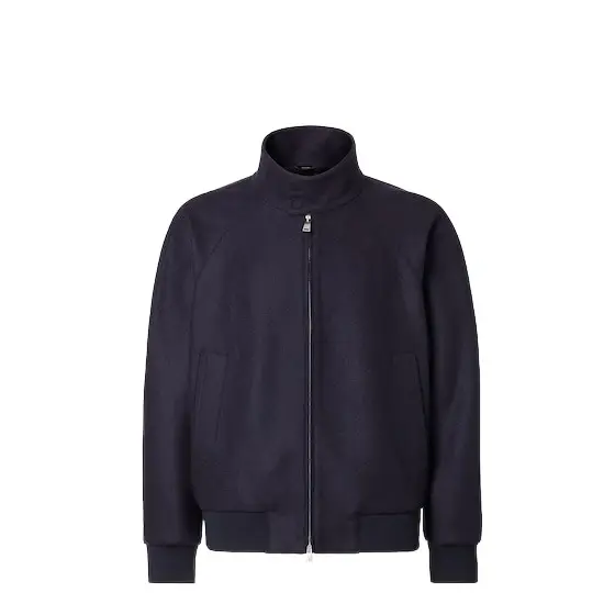 Blouson with high collar and long raglan sleeves