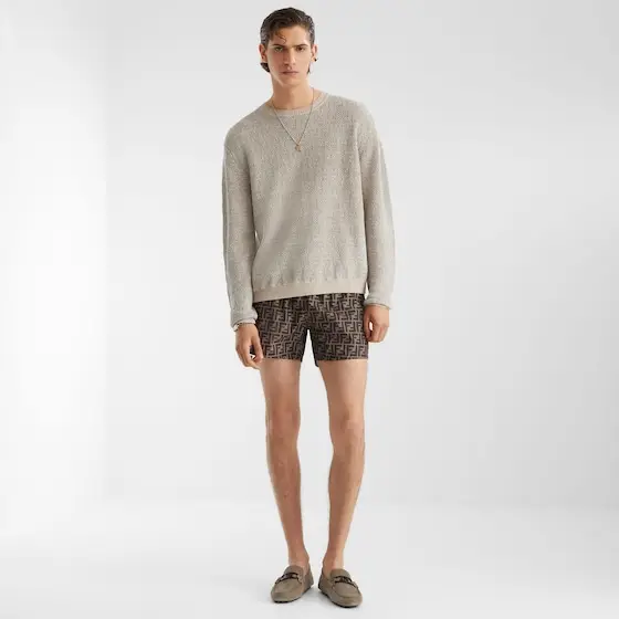 Fendi Swim shorts with elasticated waistband and drawstring | Thumbnail 4