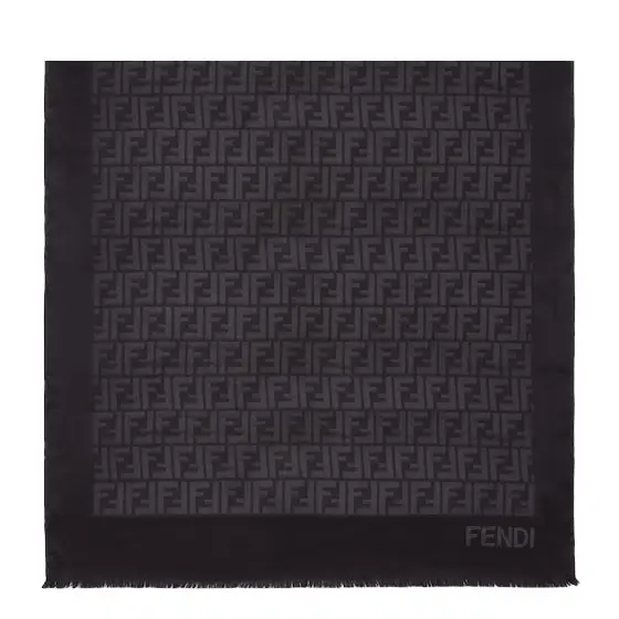 Fendi Large rectangular stole made of black organic silk | Image 1 Fendi Large rectangular stole made of black organic silk | Image 1