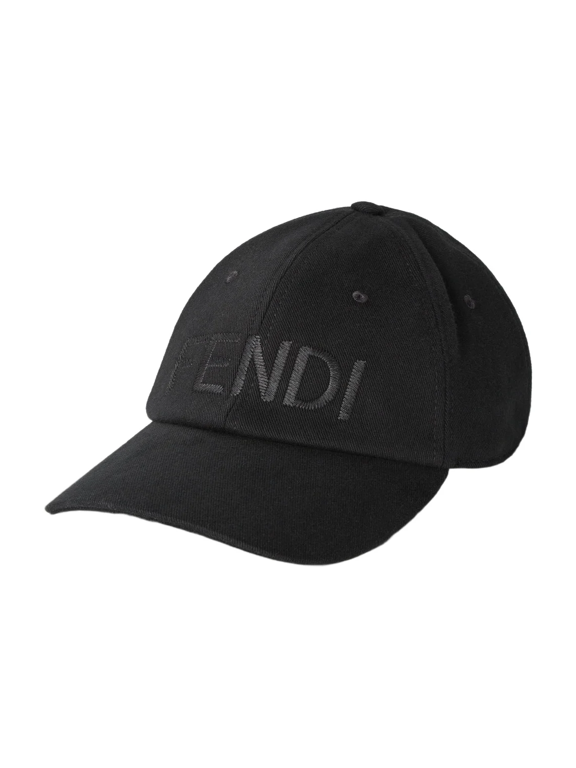 Baseball Cap in Black Cotton