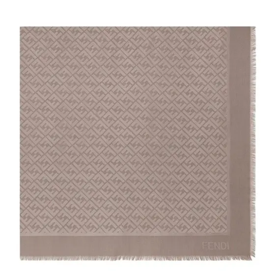 Fendi Large square shawl made in a soft, dove grey wool and silk | Image 1 Fendi Large square shawl made in a soft, dove grey wool and silk | Image 1