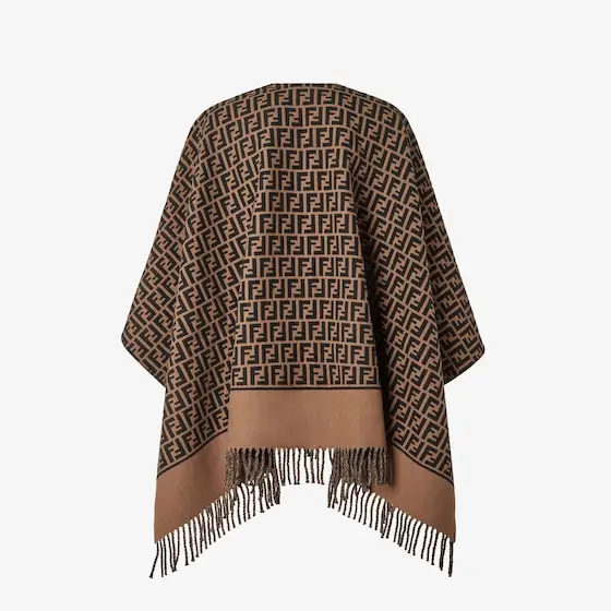 Fendi Poncho made of wool and cashmere with an all-over black | Thumbnail 2 Fendi Poncho made of wool and cashmere with an all-over black | Thumbnail 2