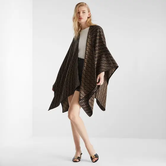 Fendi Wool and Silk Poncho | Thumbnail 4 Fendi Wool and Silk Poncho | Thumbnail 4