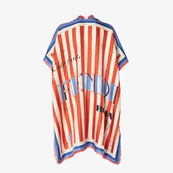 Fendi Wraparound poncho with ribbons to tie at the sides | Thumbnail 2