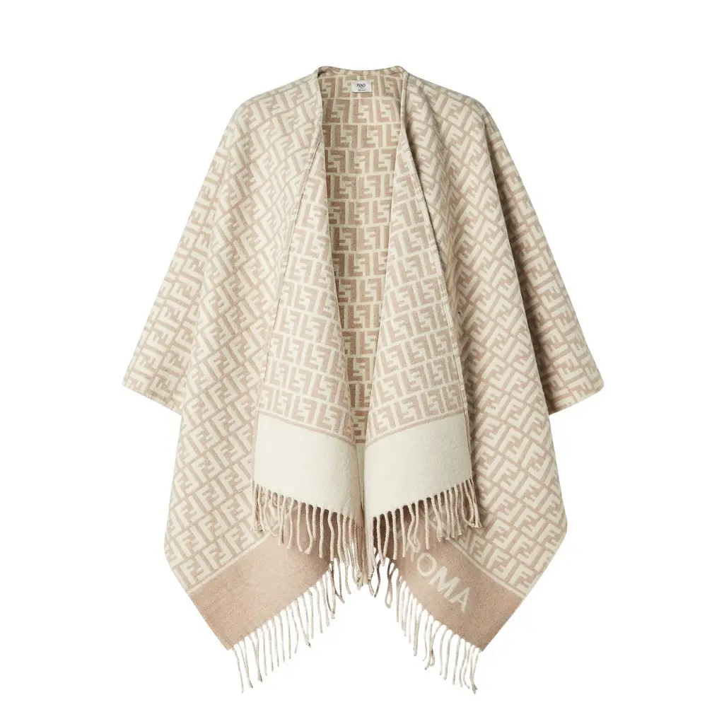 Fendi Poncho made of wool and cashmere with an all-over | Image 1 Fendi Poncho made of wool and cashmere with an all-over | Image 1