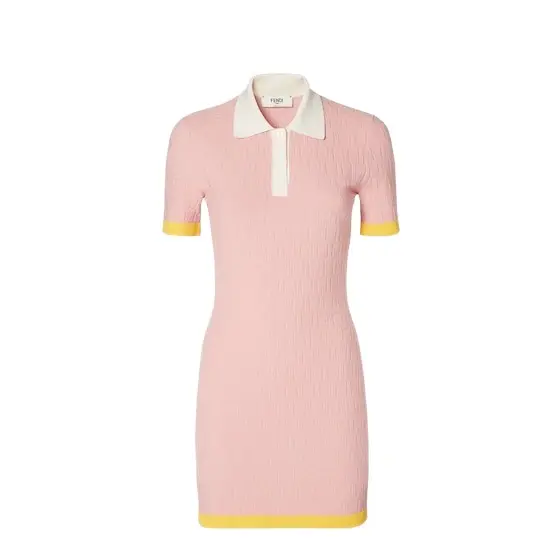 Fendi Close-fitting short dress with classic buttoned polo collar | Image 1 Fendi Close-fitting short dress with classic buttoned polo collar | Image 1