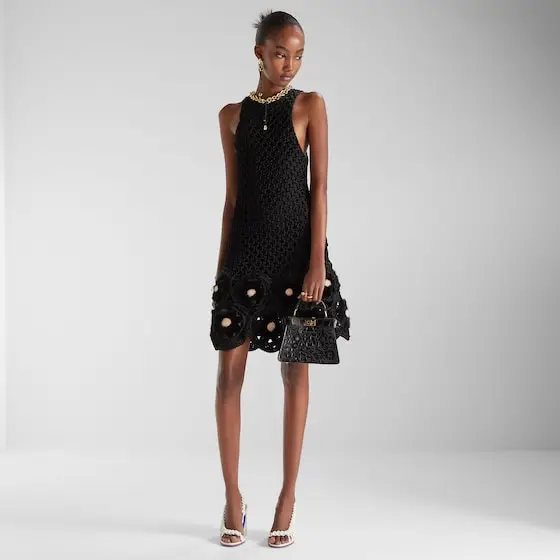 Fendi Silk Macramé and Mink Dress | Thumbnail 4 Fendi Silk Macramé and Mink Dress | Thumbnail 4