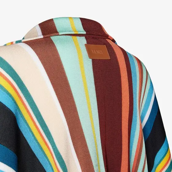 Fendi Viscose Yarn Striped Poncho | Thumbnail 3 Fendi Viscose Yarn Striped Poncho | Thumbnail 3