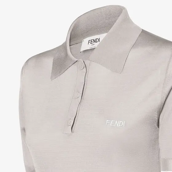 Fendi Shiny Viscose Polo Shirt | Thumbnail 3 Fendi Shiny Viscose Polo Shirt | Thumbnail 3