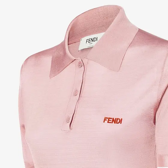 Fendi Shiny Viscose Polo Shirt | Thumbnail 3 Fendi Shiny Viscose Polo Shirt | Thumbnail 3