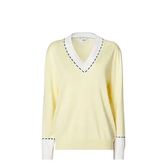 Fendi Oversized jumper with V-neck and low-set sleeves | Image 1 Fendi Oversized jumper with V-neck and low-set sleeves | Image 1