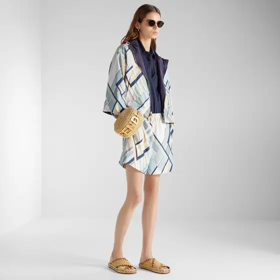 Fendi Pequin Silk Polo Shirt | Thumbnail 4 Fendi Pequin Silk Polo Shirt | Thumbnail 4
