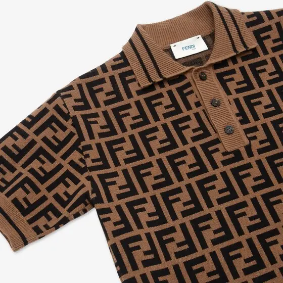 Fendi Knit Polo Shirt with All-Over FF | Thumbnail 3