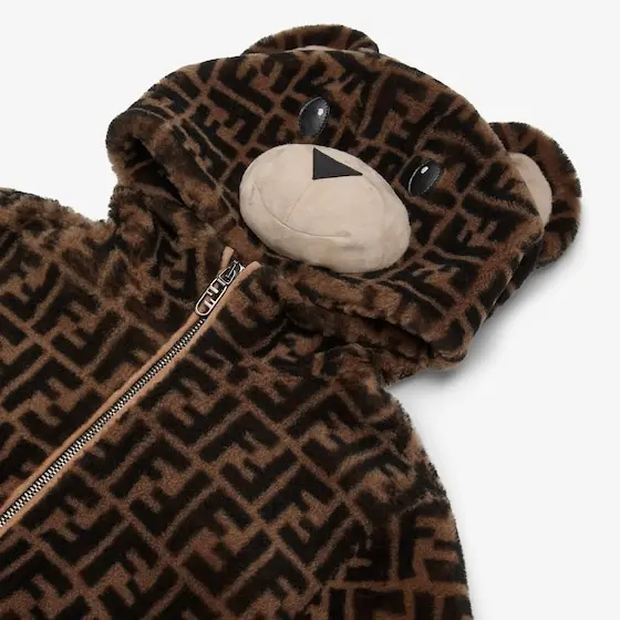 Fendi FF Shearling Teddy Bear Bomber Jacket | Thumbnail 3