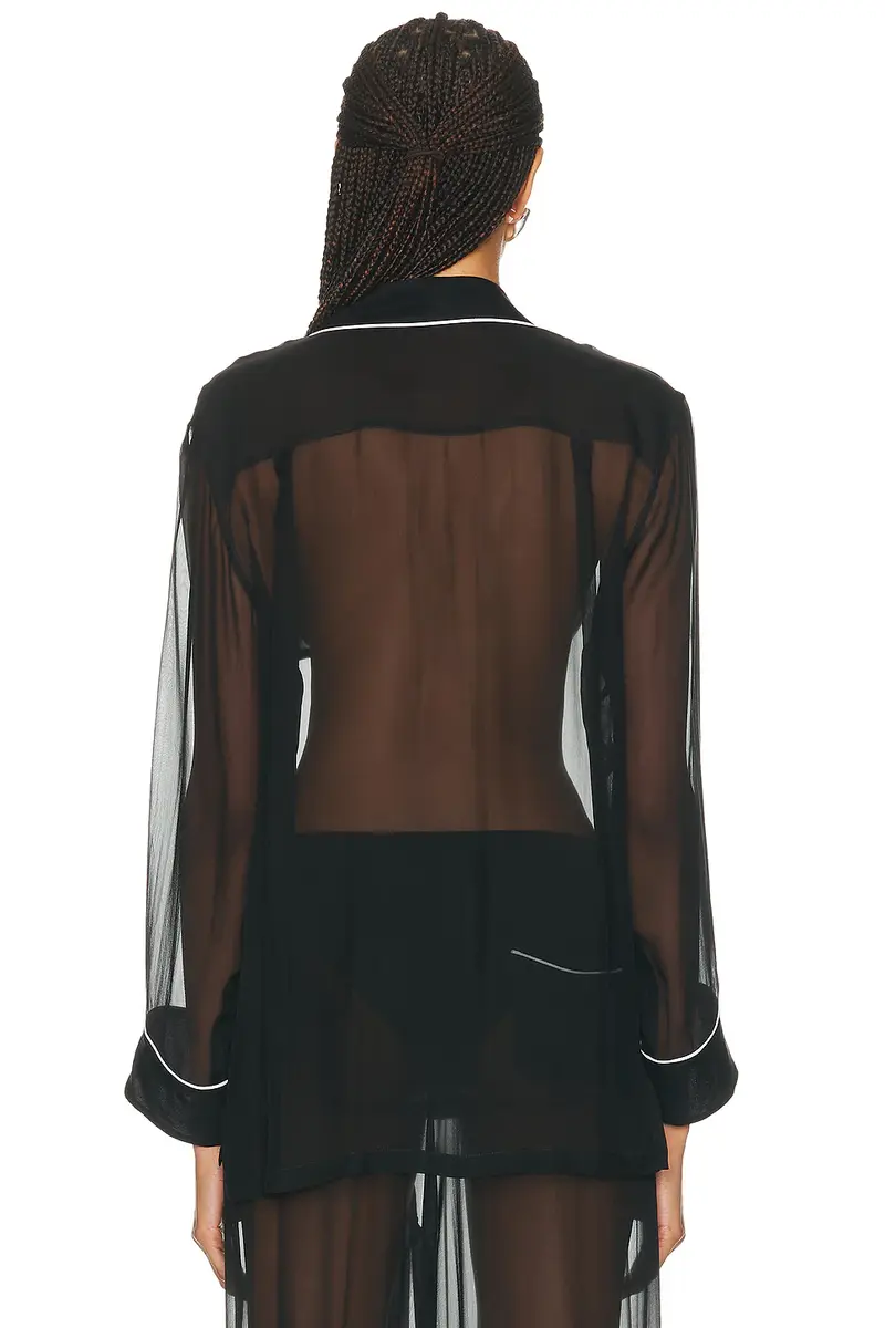 Dolce & Gabbana Sheer Button Up Top | Thumbnail 3