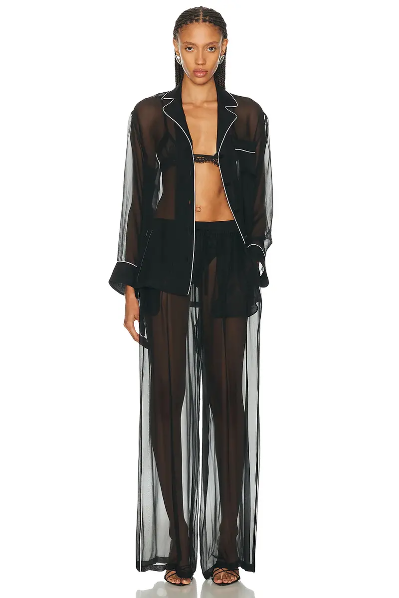Dolce & Gabbana Sheer Button Up Top | Thumbnail 4