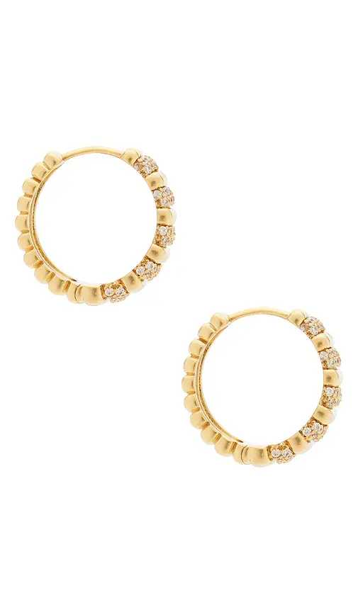 Luv AJ The Pave Marbella Ridged Hoops | Thumbnail 2