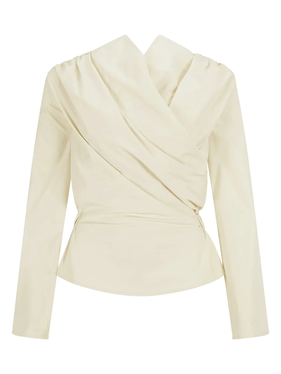 Exclusive Long-Sleeved Chaimberlain Wrap Top Exclusive Long-Sleeved Chaimberlain Wrap Top
