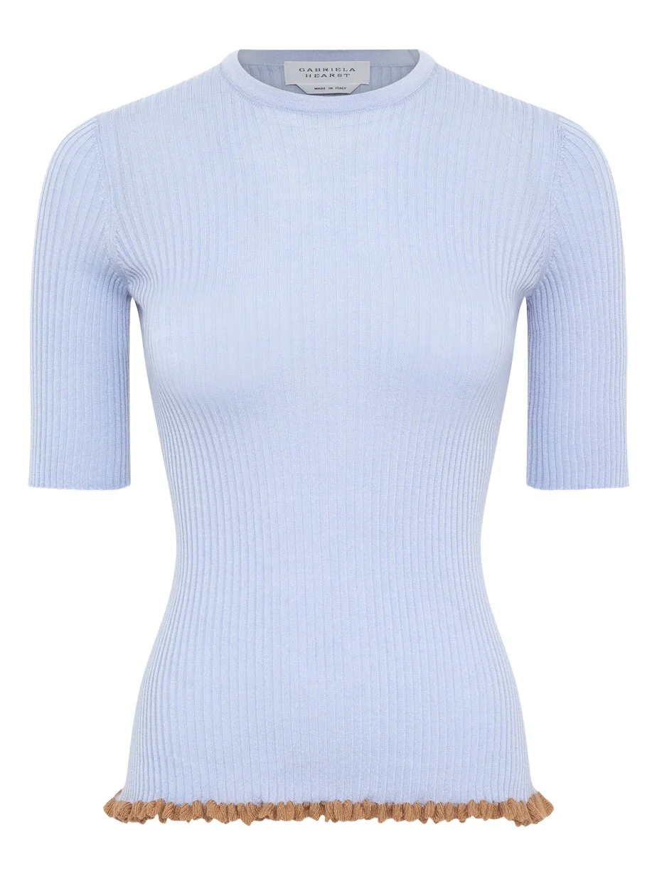 Mireya Lace-Trimmed Ribbed Wool-Silk Top Mireya Lace-Trimmed Ribbed Wool-Silk Top