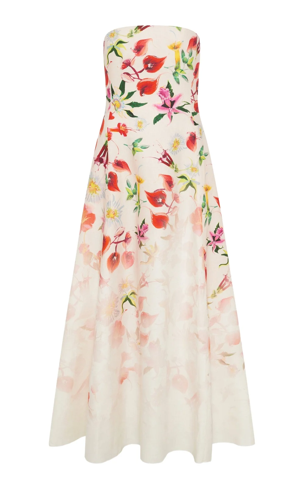 Alessia Strapless Floral Linen Maxi Dress Alessia Strapless Floral Linen Maxi Dress