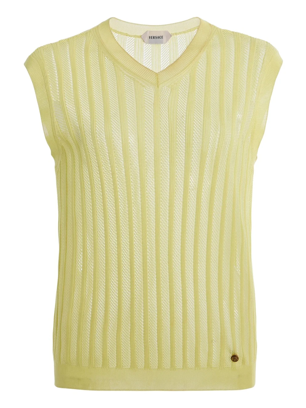 Versace Knitted Mesh Ribbed Top