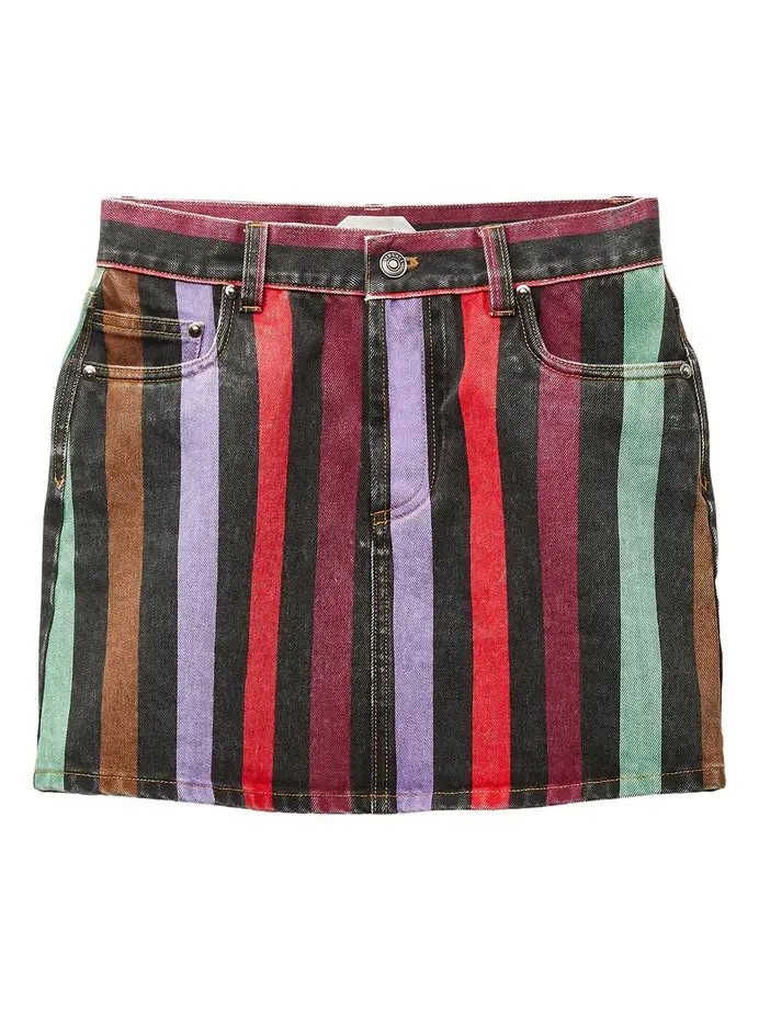 Striped Denim Mini Skirt Striped Denim Mini Skirt