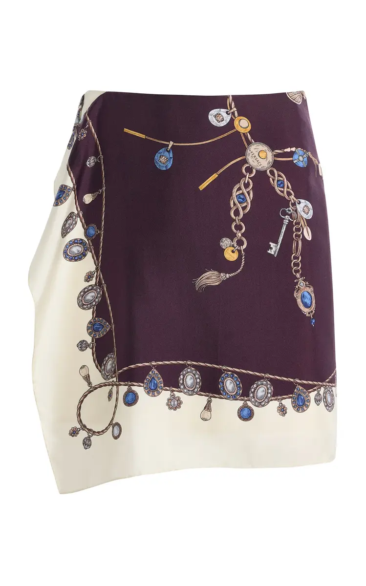 Versace Stolen Jewels Silk-Twill Mini Skirt | Thumbnail 3 Versace Stolen Jewels Silk-Twill Mini Skirt | Thumbnail 3