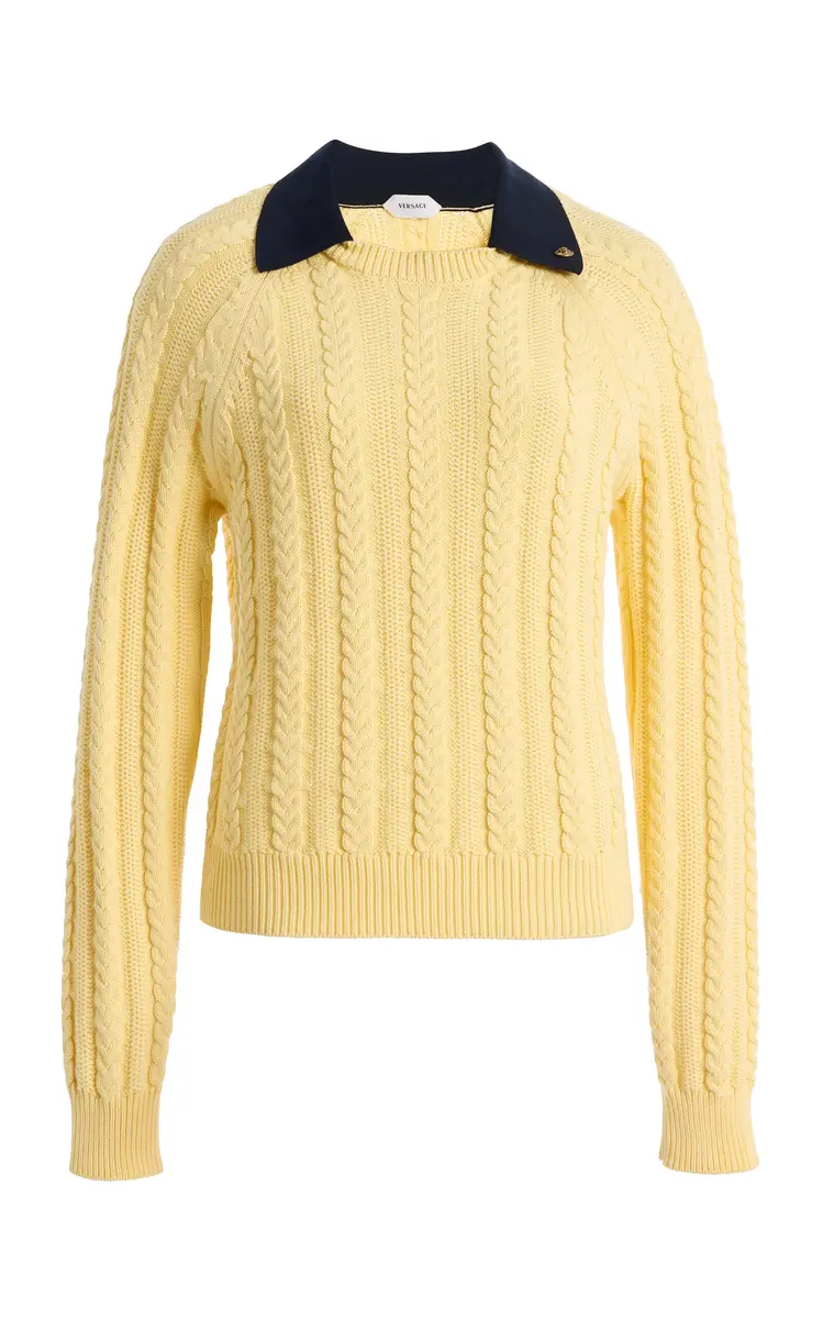 Versace Cable-Knit Cotton Sweater | Thumbnail 6 Versace Cable-Knit Cotton Sweater | Thumbnail 6