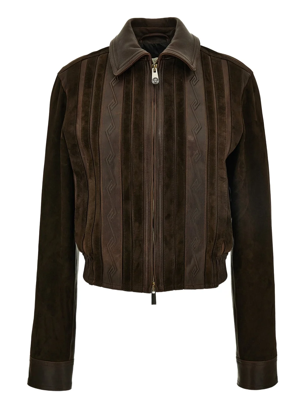 Embossed Leather and Suede Blouson Jacket Embossed Leather and Suede Blouson Jacket
