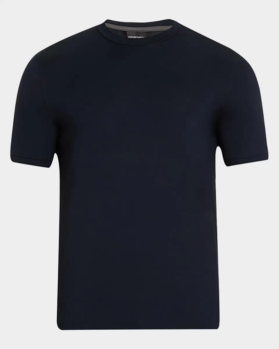 Emporio Armani Basic Short-Sleeve Solid Crewneck T-Shirt | Thumbnail 4