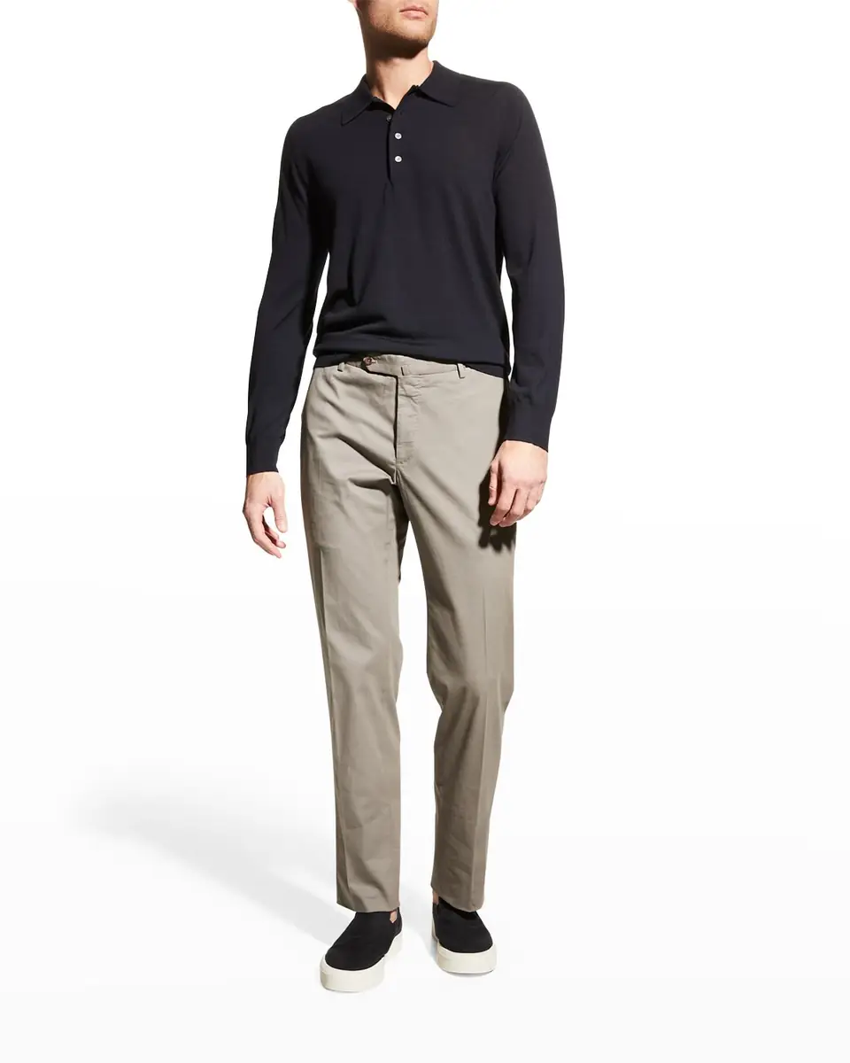 Incotex Men's Scoll Cotton-Silk Trousers | Thumbnail 2 Incotex Men's Scoll Cotton-Silk Trousers | Thumbnail 2