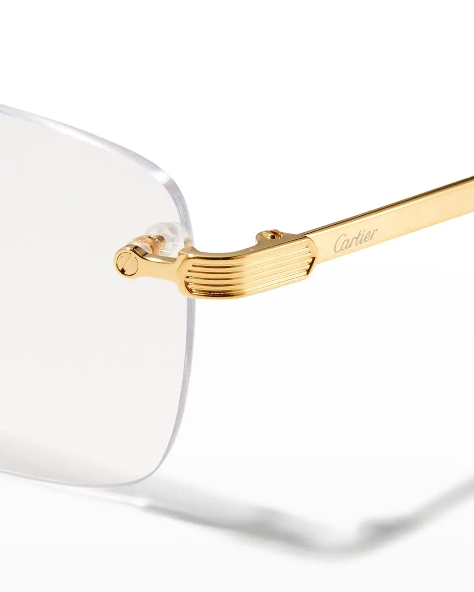 Cartier Men's Rectangle Titanium Optical Glasses | Thumbnail 3