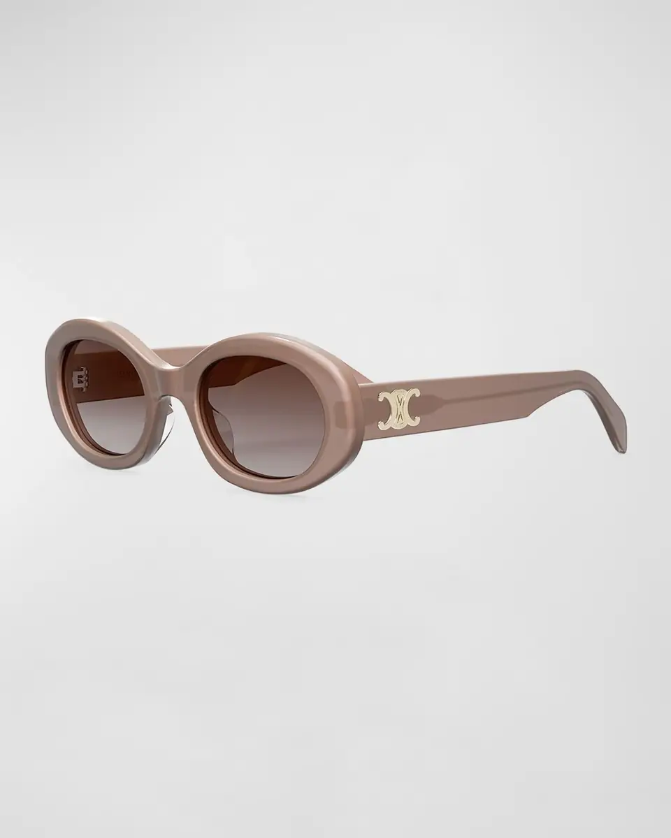 Celine Triomphe Logo Oval Acetate Sunglasses | Thumbnail 2