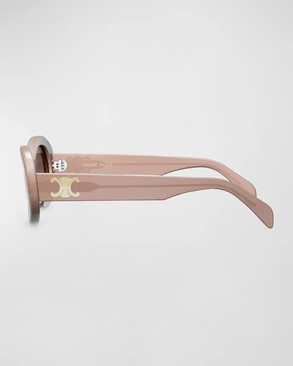 Celine Triomphe Logo Oval Acetate Sunglasses | Thumbnail 3