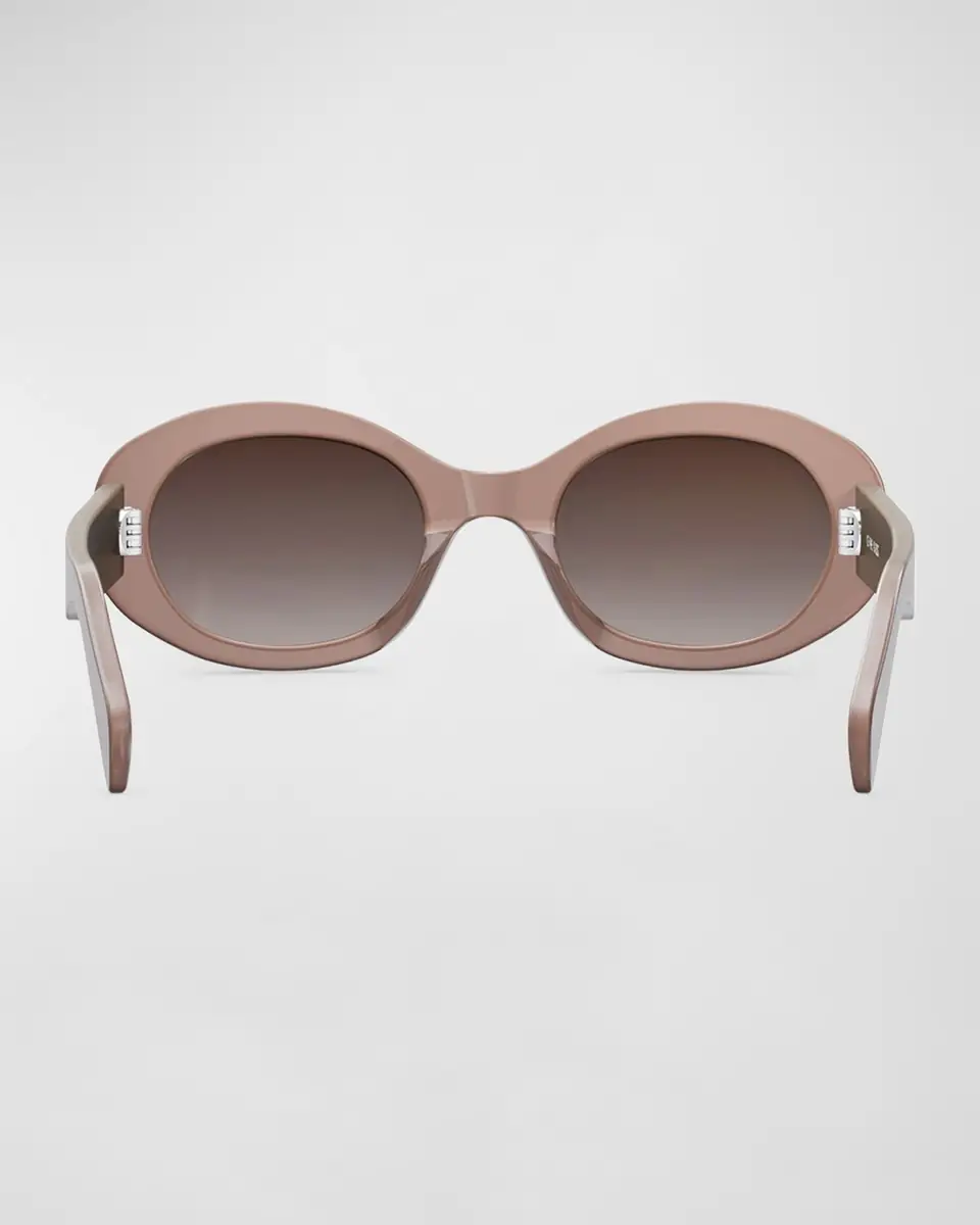 Celine Triomphe Logo Oval Acetate Sunglasses | Thumbnail 4