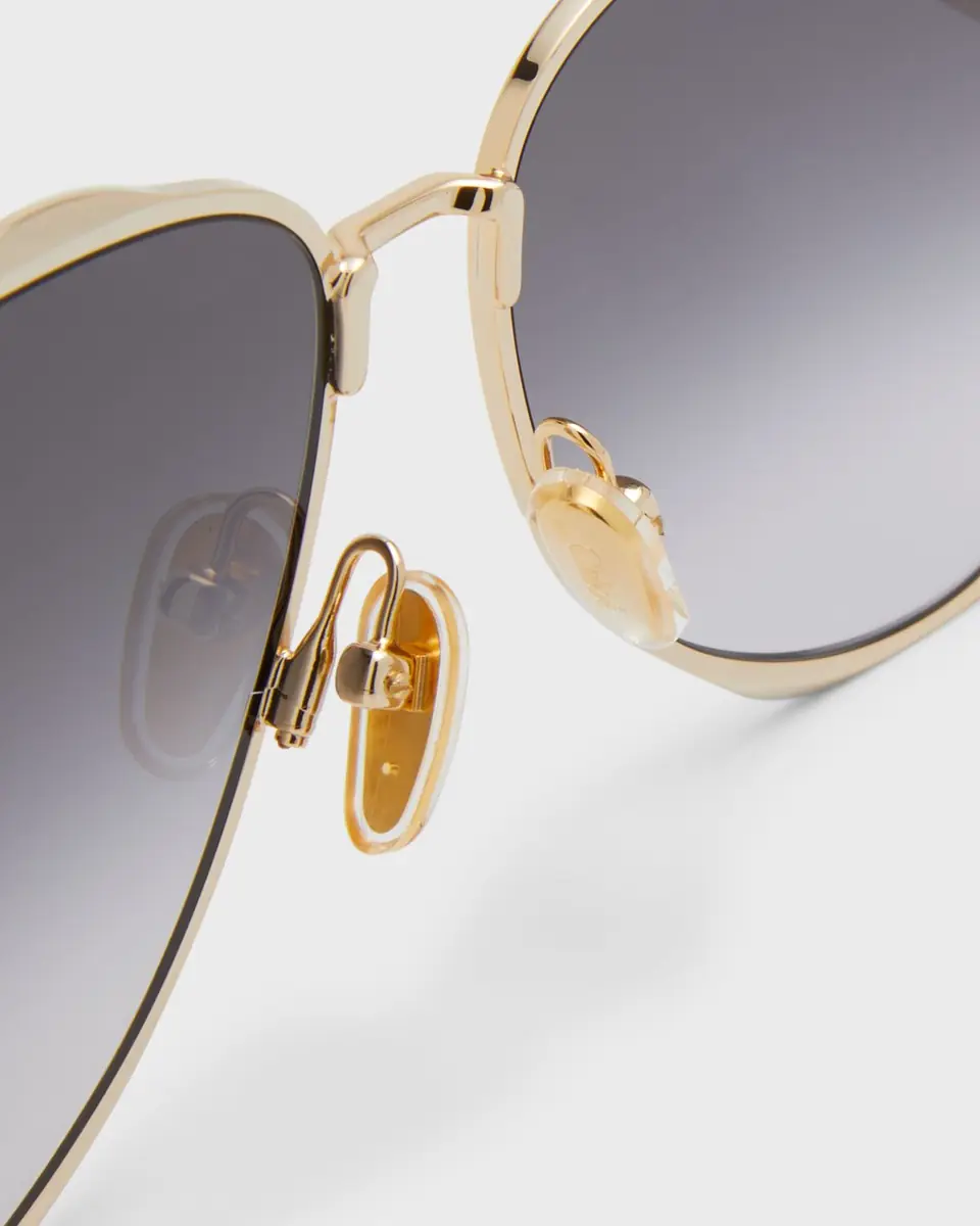 Chloé Golden Tortoiseshell Metal Aviator Sunglasses | Thumbnail 4 Chloé Golden Tortoiseshell Metal Aviator Sunglasses | Thumbnail 4