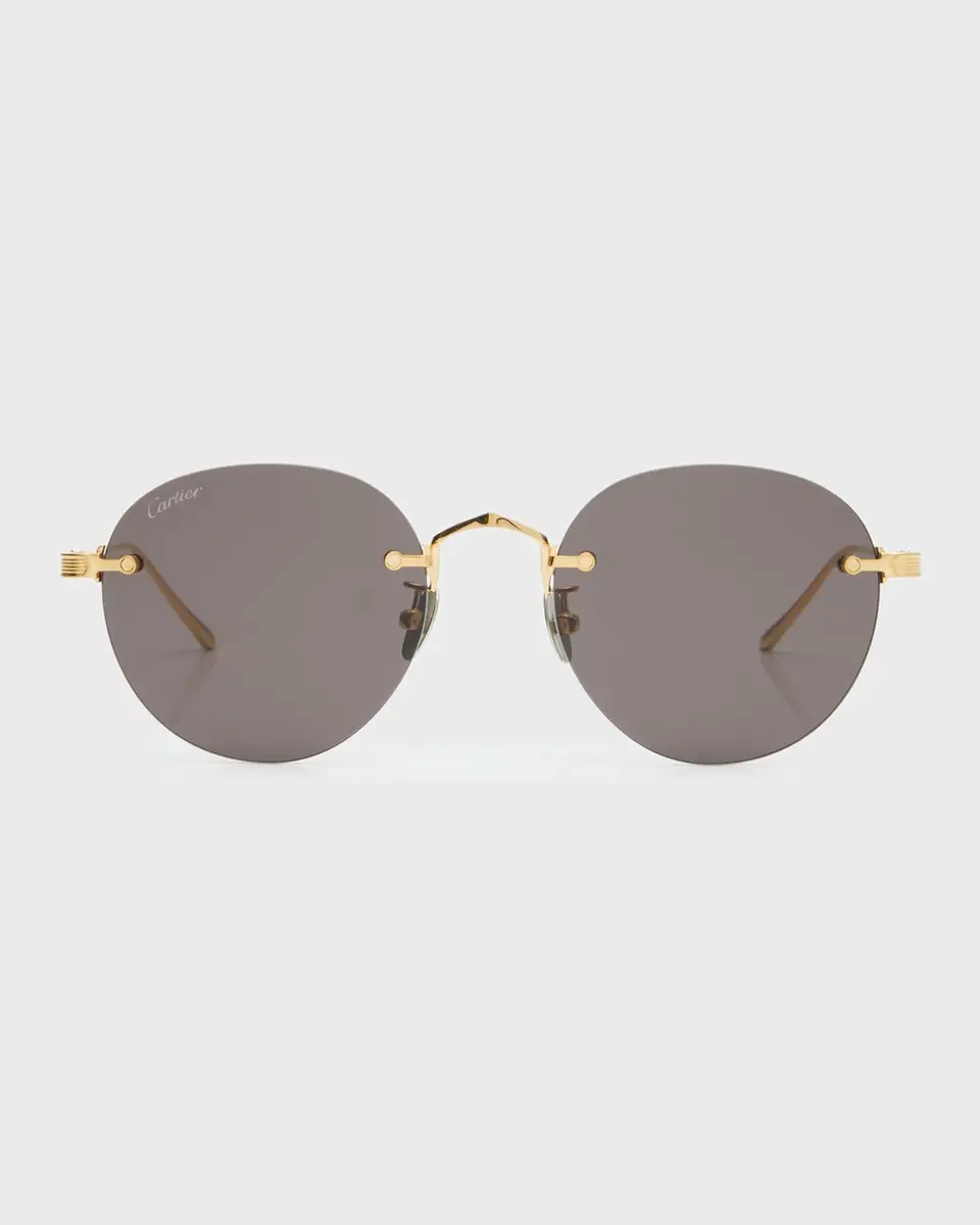 Cartier Men's Round Rimless Metal Sunglasses | Thumbnail 2 Cartier Men's Round Rimless Metal Sunglasses | Thumbnail 2