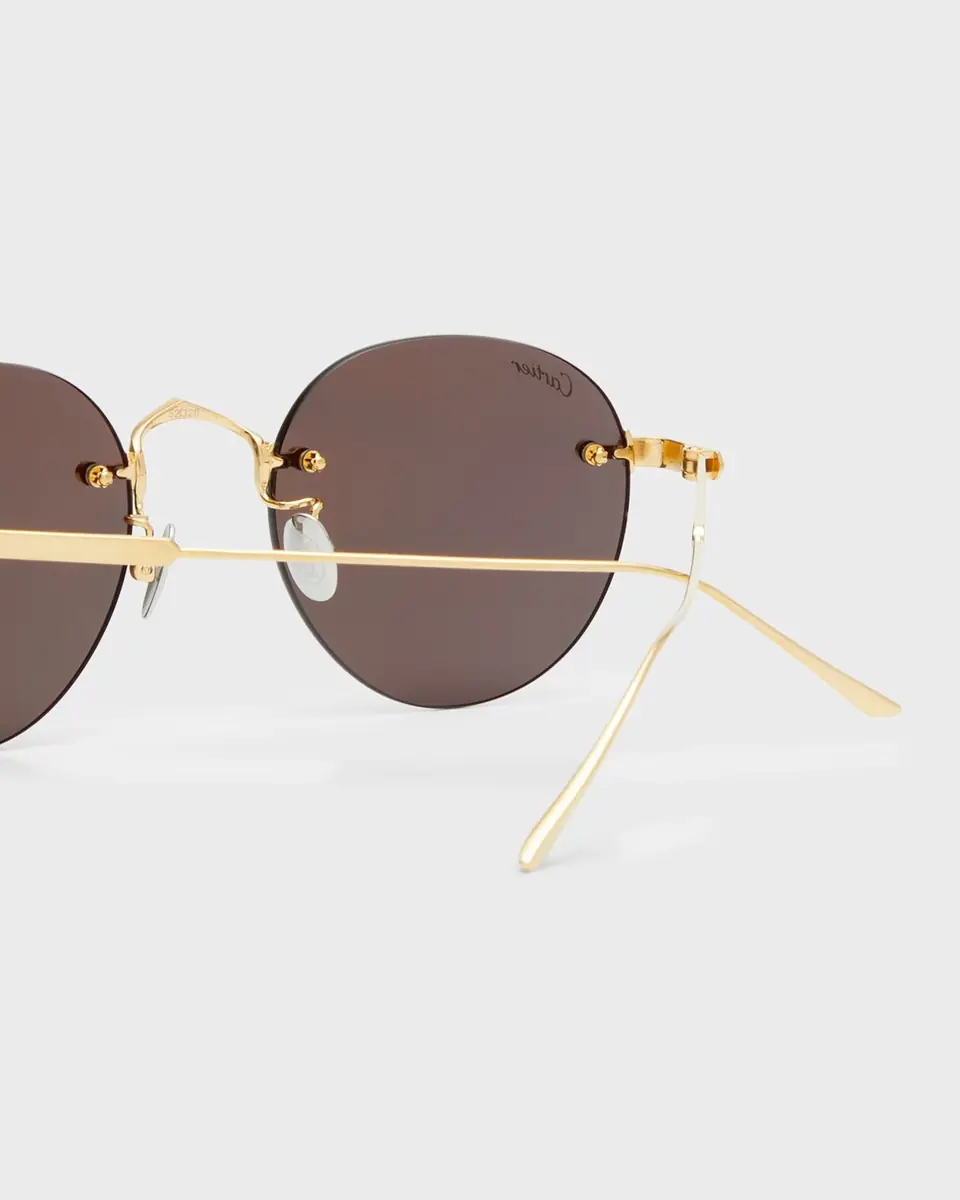 Cartier Men's Round Rimless Metal Sunglasses | Thumbnail 4 Cartier Men's Round Rimless Metal Sunglasses | Thumbnail 4