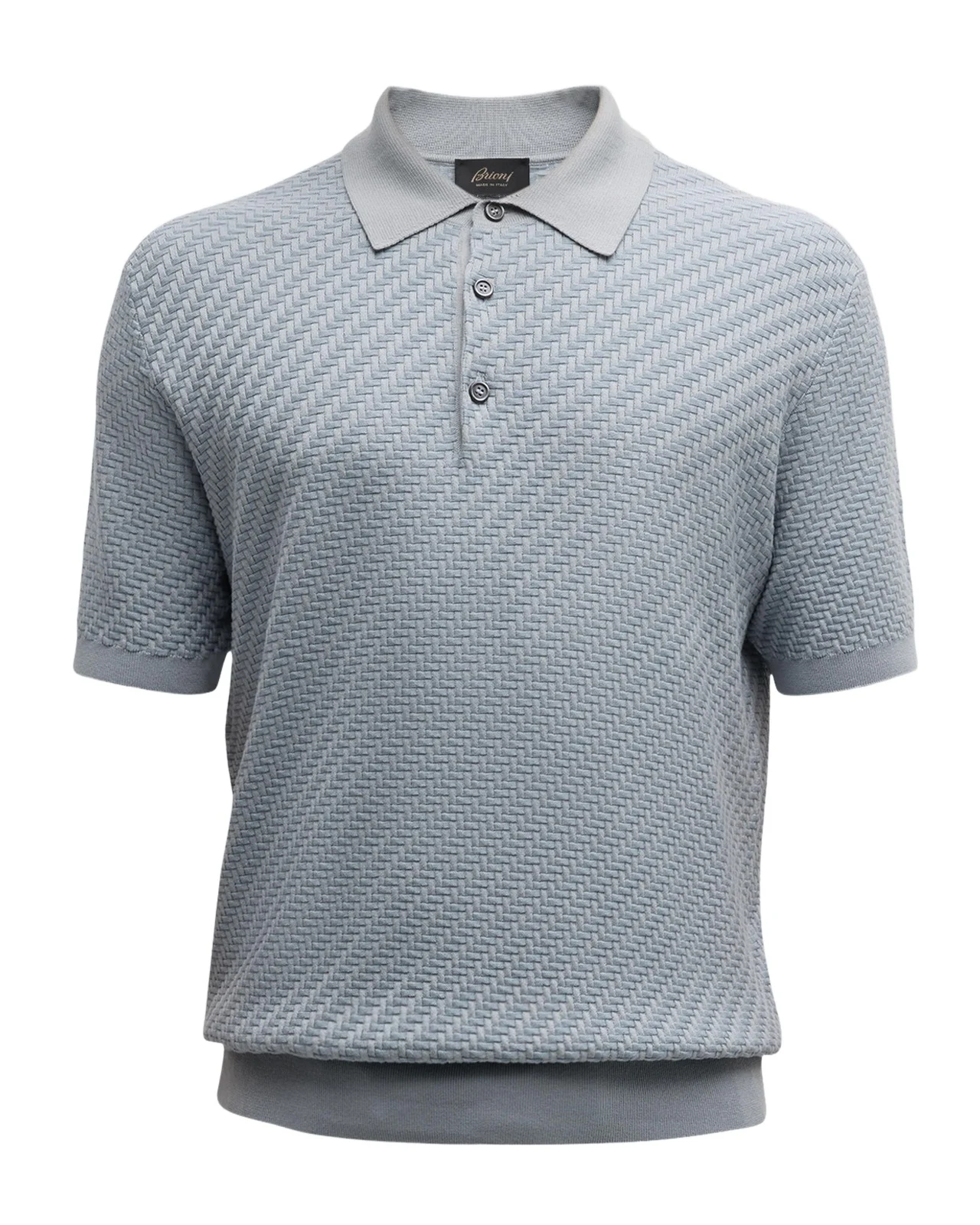 Men's Basketweave Stitch Polo Sweater Men's Basketweave Stitch Polo Sweater